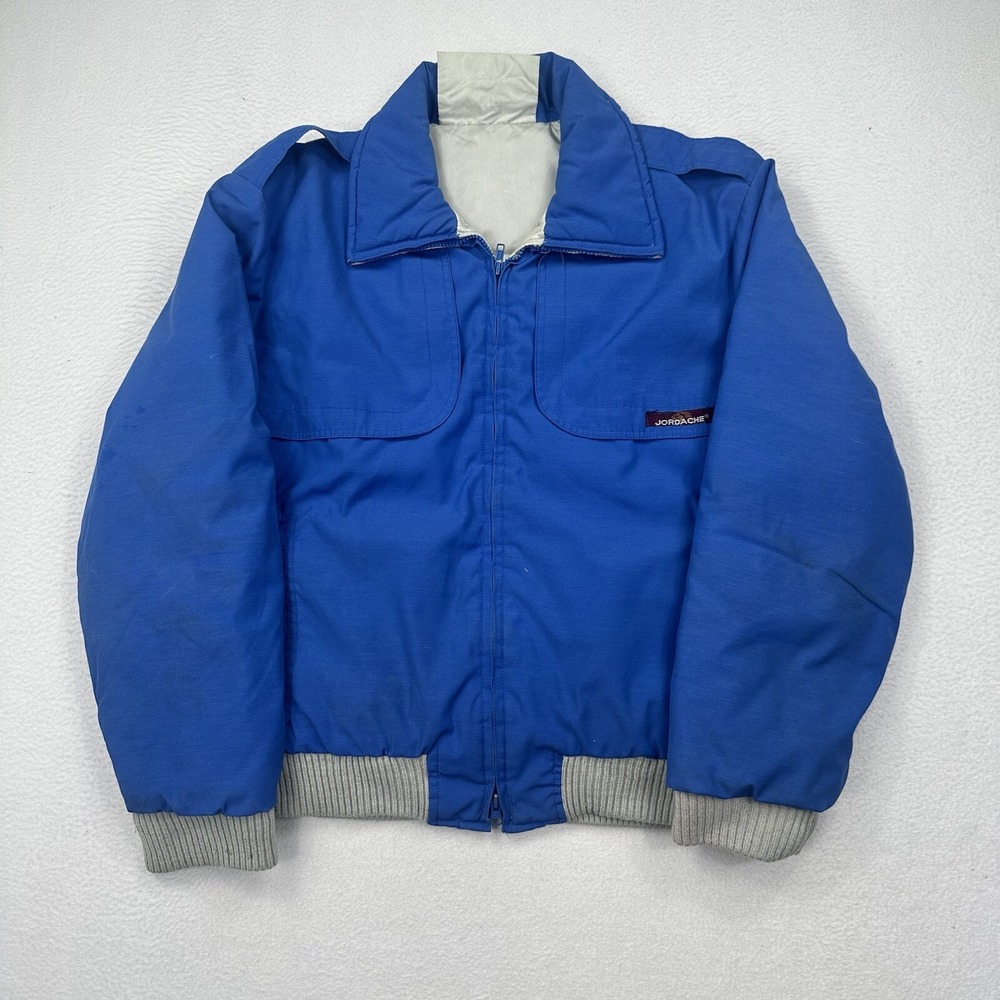 Vintage Jordache Women's Bomber Jacket Size Large Blue Zip